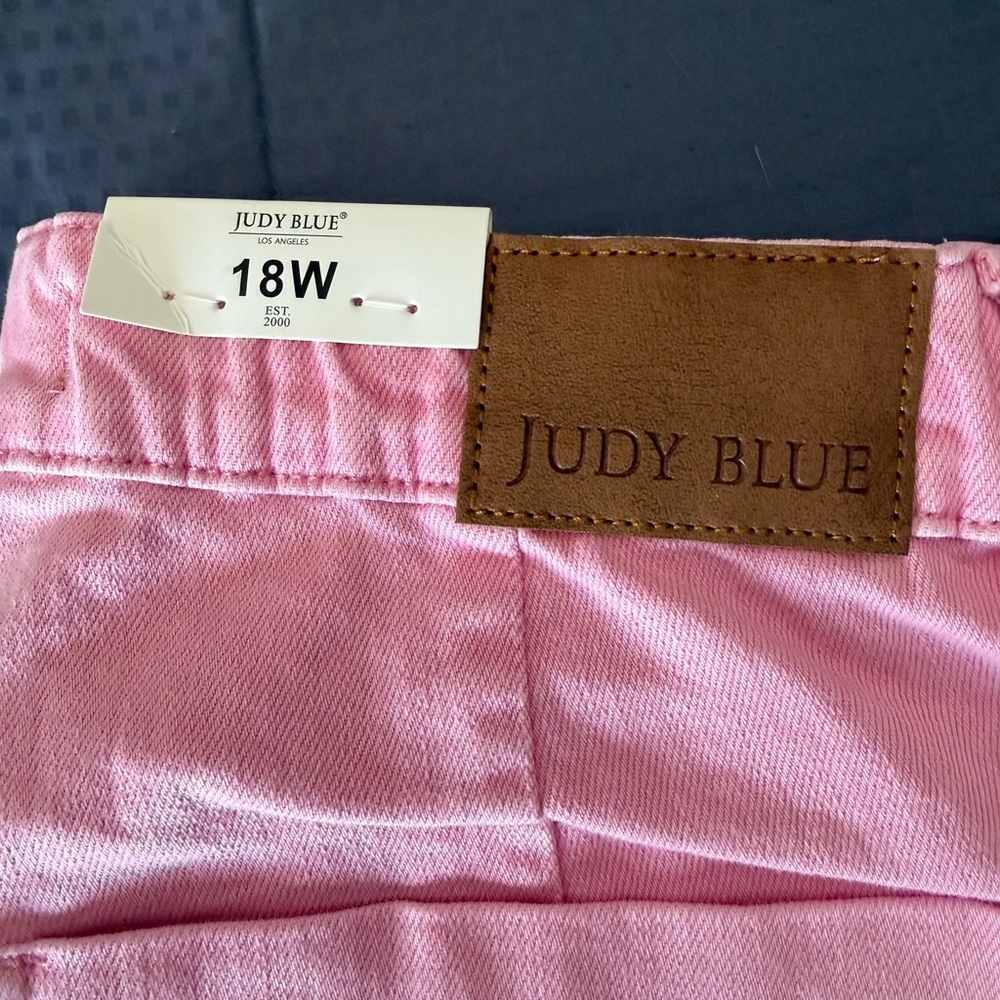 NWT Judy Blue Women’s High Rise  Pink Elastic/Tie Waist Jogger Pants Size 18W - Picture 5 of 8